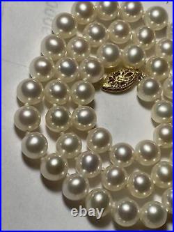 Akoya Japan Pearl Set Choker & Bracelet 14K Grade AAA Vintage Mint Knotted