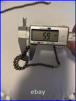 Akoya Pearl 5.9mm-5.5mm Black w Pink Overtone Necklace & Bracelet Set 14k Clasps