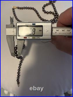 Akoya Pearl 5.9mm-5.5mm Black w Pink Overtone Necklace & Bracelet Set 14k Clasps