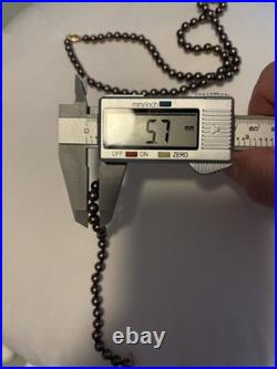 Akoya Pearl 5.9mm-5.5mm Black w Pink Overtone Necklace & Bracelet Set 14k Clasps