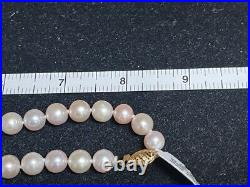 Akoya Pink Pearl Jewelry Set with 14k Gold Necklace, Bracelet, Stud Earrings DS30
