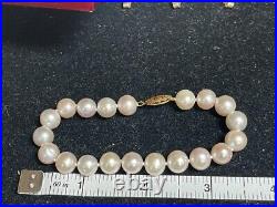 Akoya Pink Pearl Jewelry Set with 14k Gold Necklace, Bracelet, Stud Earrings DS30