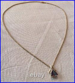 Alexandrite Pendant 14k Gold Twisted Chain 21 Necklace + 10k Drop Earrings Set