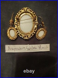Amalie von Schintting from Nymphenburg Schloss jewey broch and earrings Vintage