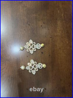 Amarsons Pearl And Fine Jewels Gold Necklace/ Earring Set Indian Fine Jewelry