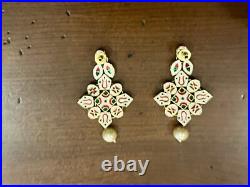 Amarsons Pearl And Fine Jewels Gold Necklace/ Earring Set Indian Fine Jewelry