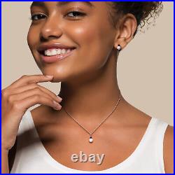 Amour 10K White Gold Pearl & Created Blue Sapphire Chain, Pendant & Earrings Set