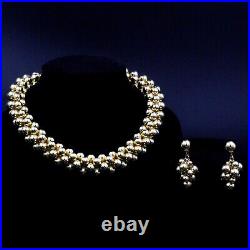 Anne Klein Statement Cluster Bead Necklace Earrings Set