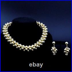 Anne Klein Statement Cluster Bead Necklace Earrings Set