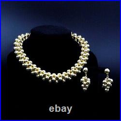 Anne Klein Statement Cluster Bead Necklace Earrings Set