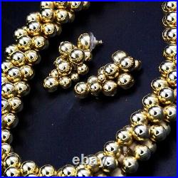 Anne Klein Statement Cluster Bead Necklace Earrings Set