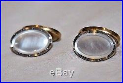 Antique 14K Yellow & White Gold with Mother of Pearl Men's Cufflink Dress Set