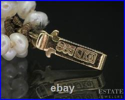 Antique 14k Yellow Gold Diamond Seed Pearl Bracelet Necklace Set i19998b