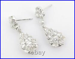 Antique 18K Gold 3.80cttw Old Cut Diamond Set Drop Stud Earrings Val $9120