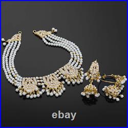 Antique 22K Gold Sea Pearl Multi-Strand Necklace & Hoop Earrings Set 62.5 Grams