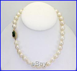 Antique Baroque pearl tourmaline necklace & earrings set 14K yellow gold 2.45CT