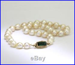 Antique Baroque pearl tourmaline necklace & earrings set 14K yellow gold 2.45CT