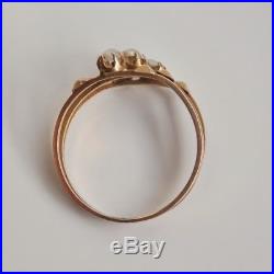 Antique Edwardian 9ct Rose Gold Pearl set Halley's Comet Ring c1910