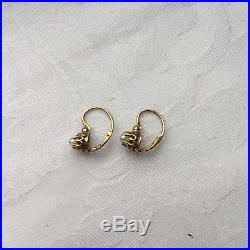 Antique French earrings set withNatural Sea Pearls in 18ct gold, cased