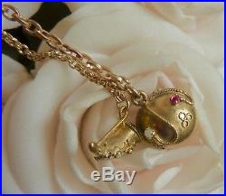Antique GOLD GF/RG Pendant c1900 Dainty Setting withStones, Pearls&Double Chain