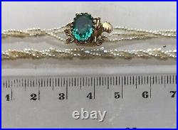 Antique Georgian seed pearl necklace withgem set gold clasp