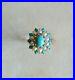 Antique-Hallmarked-9ct-Gold-Daisy-Cluster-Setting-Turquoise-Seed-Pearl-Ring-01-xwna