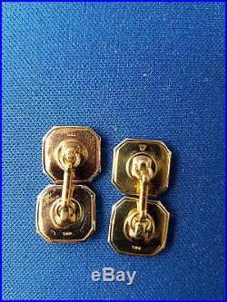 Antique MOP Mother of Pearl 10K WithGold Cuff Links & Stud Set Correct Links 1910