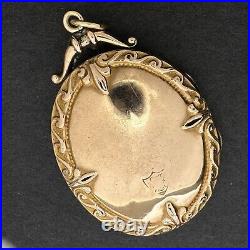 Antique Pearl & Garnet Set Oval Locket with Photos 9ct Yellow Gold 38x28mm