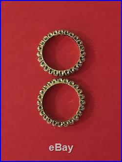 Antique Set Of Two (2) 14k Gold Pearl Eternity Rings Bands 5.4 grams
