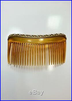 Antique Tiffany & Co. 14k Gold Blonde Tortoise Shell Hair Comb Pin Set Mantilla