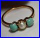 Antique-Victorian-10k-Gold-Double-Pearl-Turquoise-Claw-Set-Ring-Free-Ship-01-flr