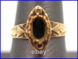 Antique Victorian 10k Solid Rose Gold Mount Setting For Oval Stone & 2 Pearls