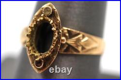 Antique Victorian 10k Solid Rose Gold Mount Setting For Oval Stone & 2 Pearls