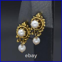 Antique Victorian 14K Gold Sea Pearl Brooch Pin Pendant & Earrings Set 12.0 G