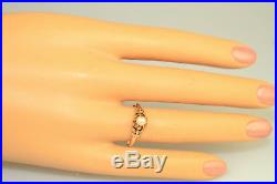 Antique Victorian 14k Yellow Gold 4.1 MM Pearl Ring High Setting Fancy Sides 7.5