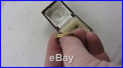 Antique Victorian 15ct Gold & Enamel Pearl set Mourning Ring c1870 size O