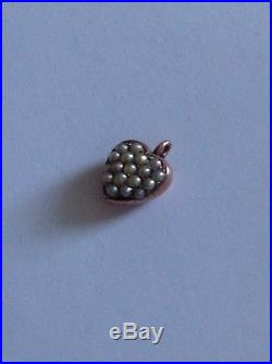 Antique Victorian 9ct Rose Gold & Seed Pearl Pave Set Heart Pendant