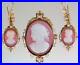 Antique-Victorian-French-18K-Gold-Pearl-Cameo-Necklace-Pendant-Earrings-Set-01-jsnk
