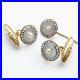 Art-Deco-Diamond-Cufflinks-18ct-Gold-Pearl-with-Cravat-Stick-Pin-Wedding-Groom-01-il