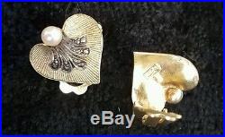 Art Deco Theodor Fahrner Sterling Gilt Gold Brooch & 2 Earring Sets w Pearls