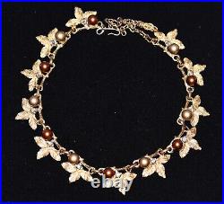 Astounding HOBE Golden CARMEL & CINNAMON Pearl & Rhinestone Goldtone Full SET