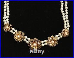 Audrey Hepburn Collection Floral Gold and Pearl Set