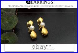 Aura Luxury 24K Gold Bridal Pearl Jewelry Set for Women Zircon Crystal Necklac Aura Luxury 24K Gold Bridal Pearl Jewelry Set for Women Zircon Crystal Necklac