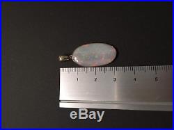Australia Solid Opal pendant set 9K Gold WithGround Brilliant CUT 0.074CT Diamonds