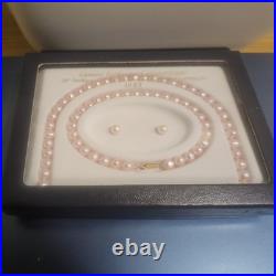 Authentic (10kt Gold) Freshwater Pearl Set+ Necklace+Bracelet +Stud Earrings