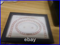 Authentic (10kt Gold) Freshwater Pearl Set+ Necklace+Bracelet +Stud Earrings