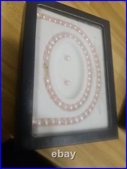 Authentic (10kt Gold) Freshwater Pearl Set+ Necklace+Bracelet +Stud Earrings