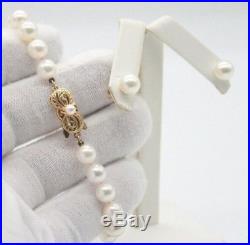 Authentic 7mm Mikimoto South Sea Pearls 18k Gold 7 Bracelet & Stud Earrings Set