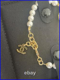 Authentic Chanel 24P Gold/Pearl White/Blue Bracelet NWT & box FULL set