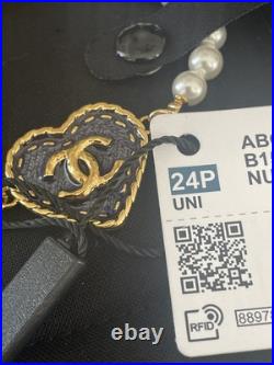 Authentic Chanel 24P Gold/Pearl White/Blue Bracelet NWT & box FULL set